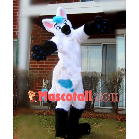 White Fox Wolf Realistic Mascot Costume