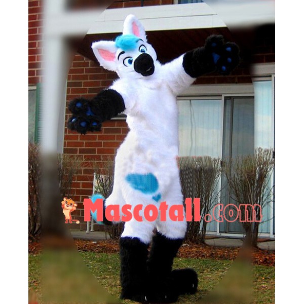 White Fox Wolf Realistic Mascot Costume