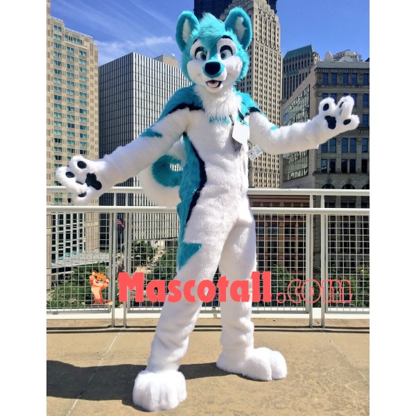 Blue & White Husky Dog Mascot Costume