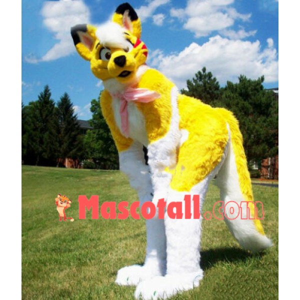 Yellow Husky Dog Mascot Costume