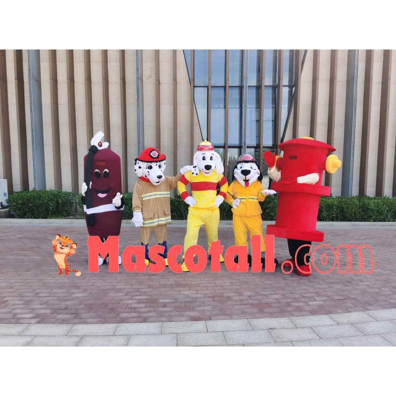 Superb Fire Dog Mascot Costume