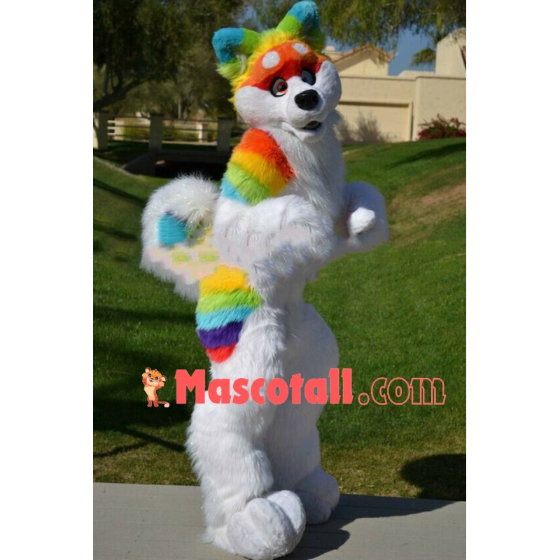 Colorful Husky Dog Mascot Costume