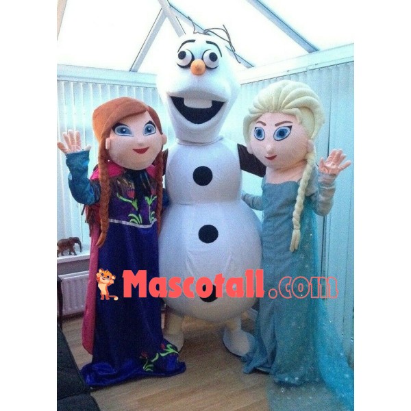 Frozen ELSA ANNA Olaf Mascot Costume