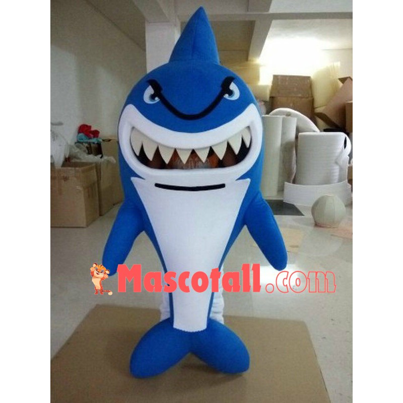 Blue & Grey Shark Mascot Costume